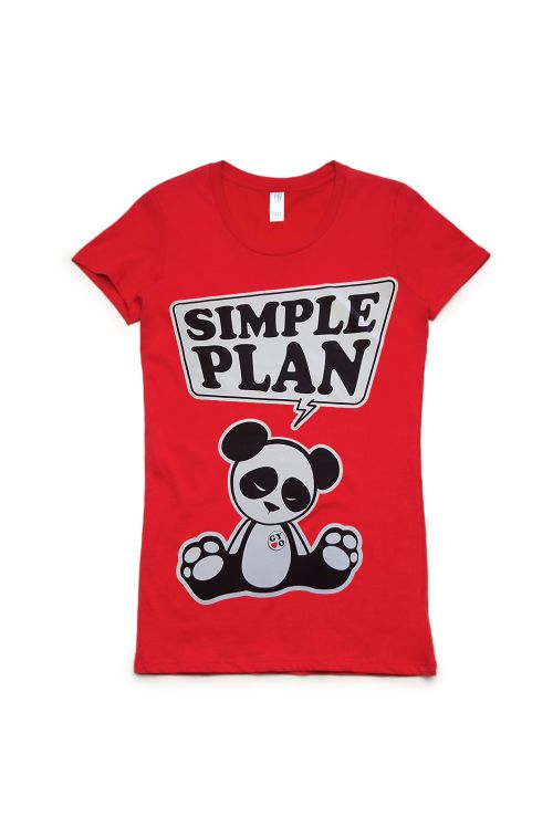 Panda Red Girls Tshirt by Simple Plan