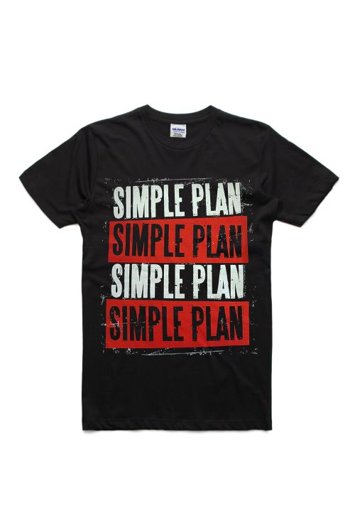 Stacked Logo Black Tshirt by Simple Plan